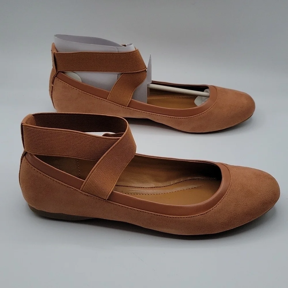 Style & Company BEAAF Ballet Flats crisscross Ankle Strap Shoes Spice 6.5